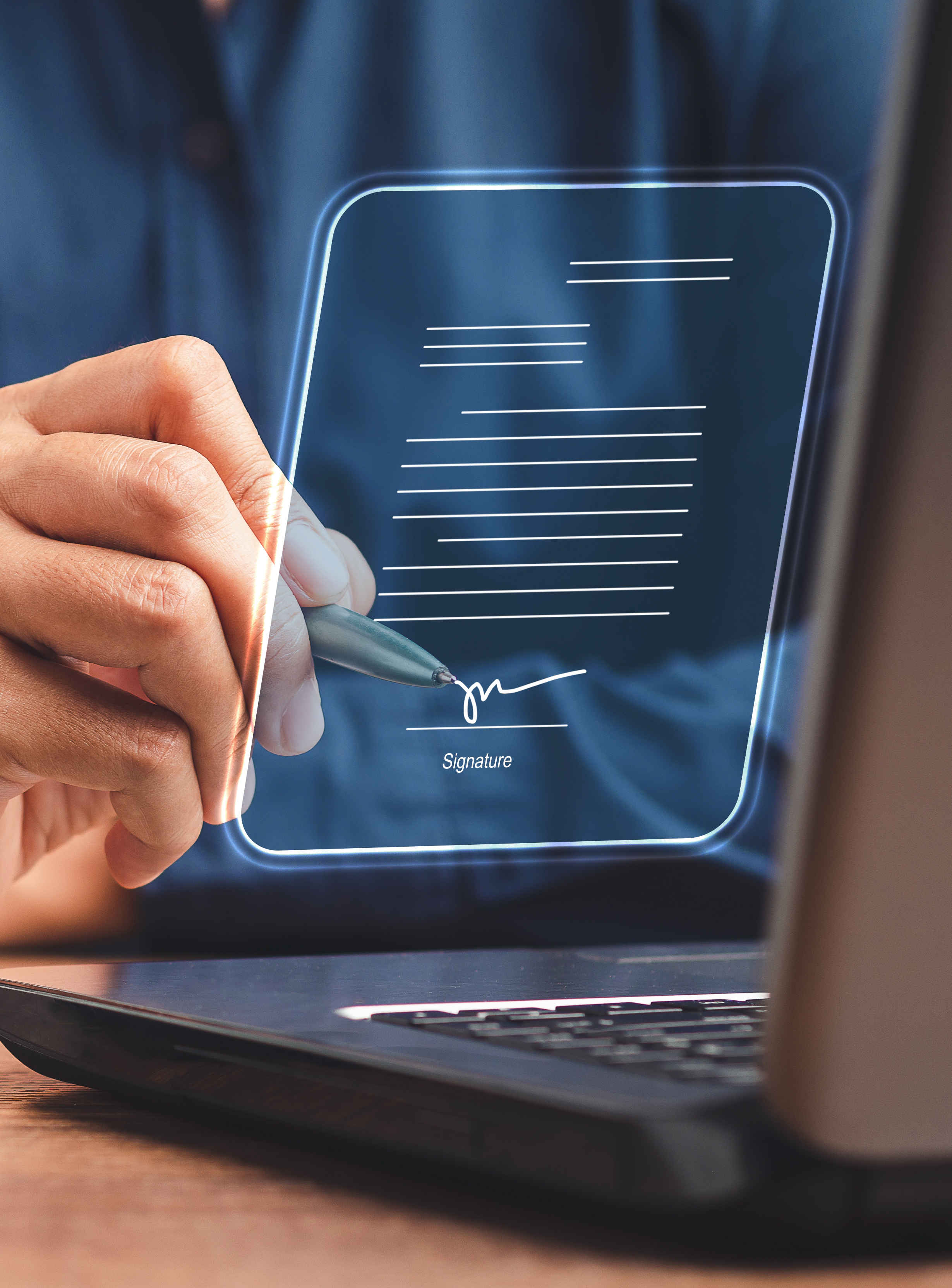 A document is signed digitally.