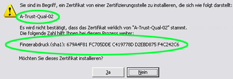 Windows Warnhinweis zum Zertifikat