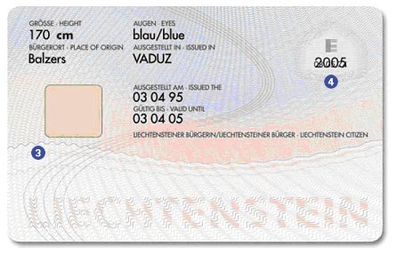 Identitätskarte Liechtenstein hinten