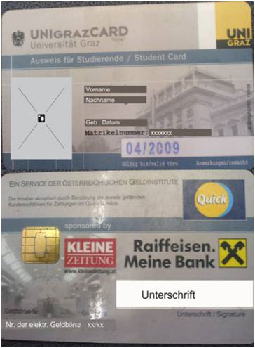 Studentenausweis der UNI Graz