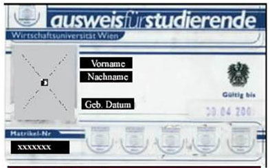 Studentenausweis der WU Wien